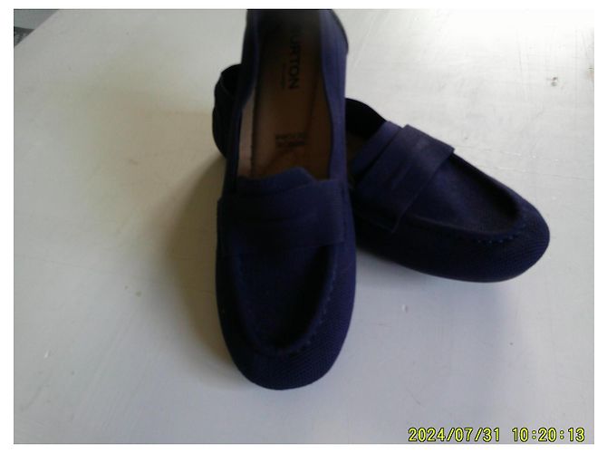 Autre Marque Mocassini Burton in Tessuto Blu Navy - vista 2