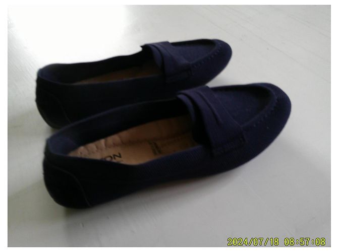 Autre Marque Mocassini Burton in Tessuto Blu Navy - vista 3
