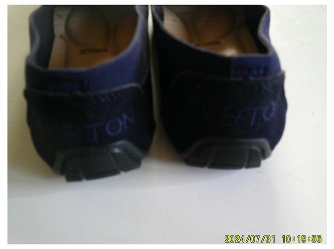 Autre Marque Mocassini Burton in Tessuto Blu Navy - vista 4
