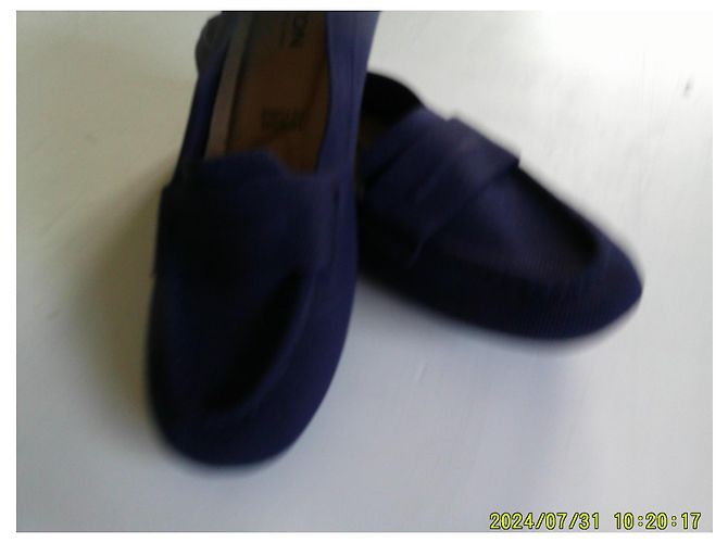 Autre Marque Mocassini Burton in Tessuto Blu Navy - vista 6