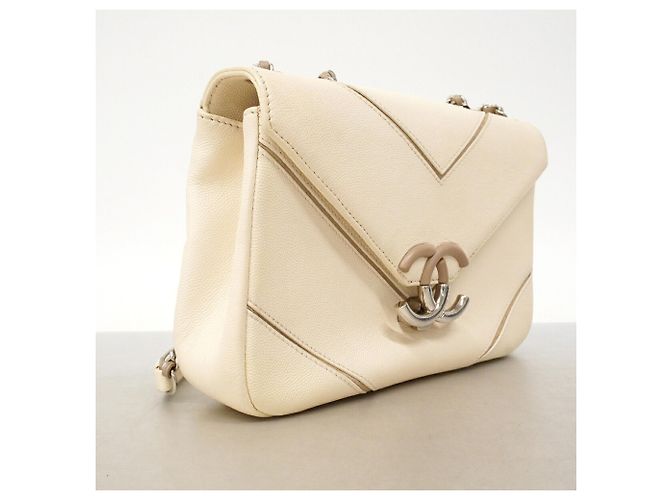 Borsa a tracolla Chanel Beige e Bianca - vista 2