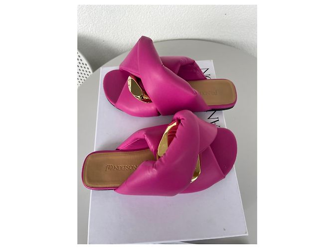 Sandali bassi in pelle rosa JW Anderson - vista 10
