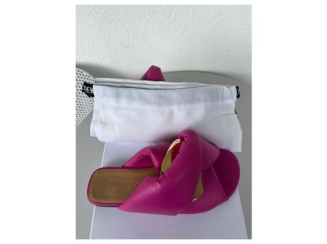 Sandali bassi in pelle rosa JW Anderson - vista 11