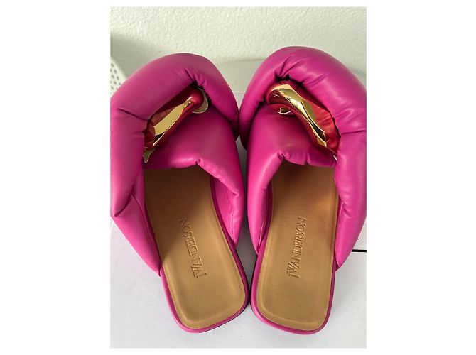 Sandali bassi in pelle rosa JW Anderson - vista 3
