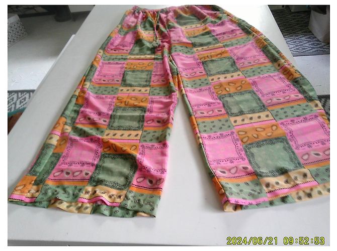 Autre Marque Gold & Silver Weite bedruckte Patchwork-Hose - Ansicht 6