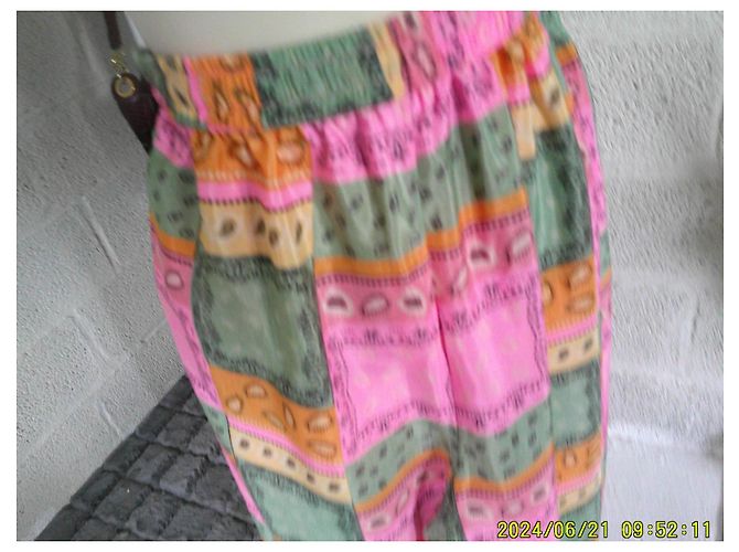 Autre Marque Gold & Silver Weite bedruckte Patchwork-Hose - Ansicht 7