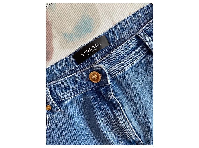 Versace Jeans Blu Denim con Motivo Greca Rosa - vista 2