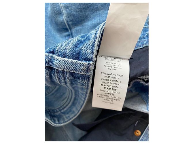 Versace Jeans Blu Denim con Motivo Greca Rosa - vista 5