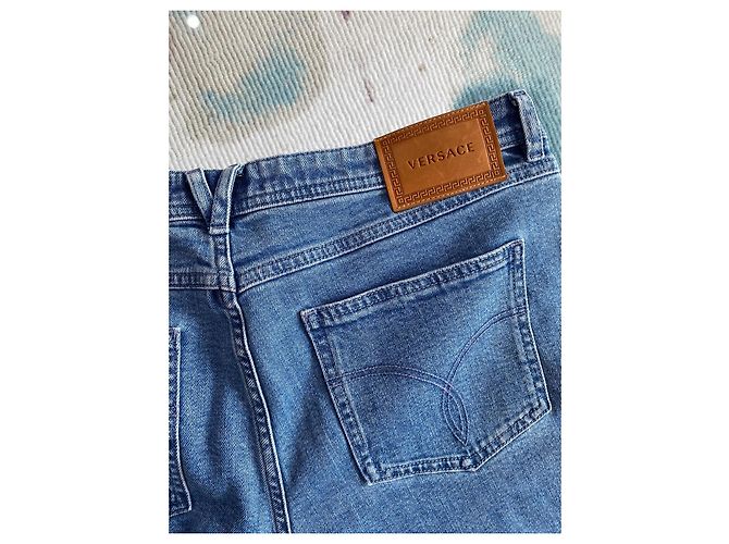 Versace Jeans Blu Denim con Motivo Greca Rosa - vista 9