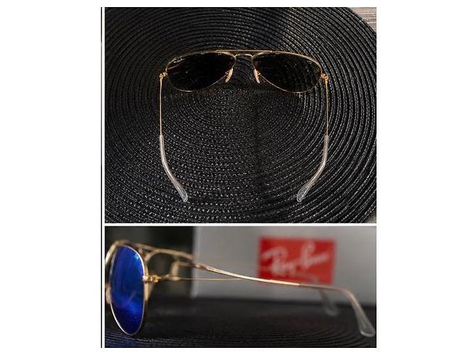 Ray-Ban Aviator Sonnenbrille Blau Spiegelglas - Ansicht 2