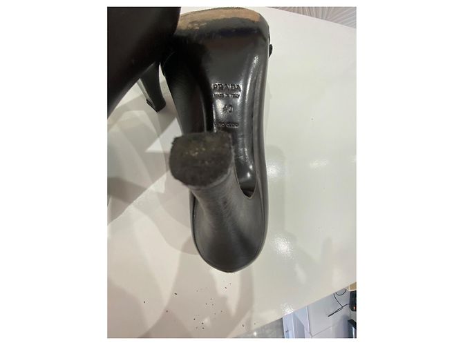 Prada Escarpins Cuir Marron Foncé - vue 6