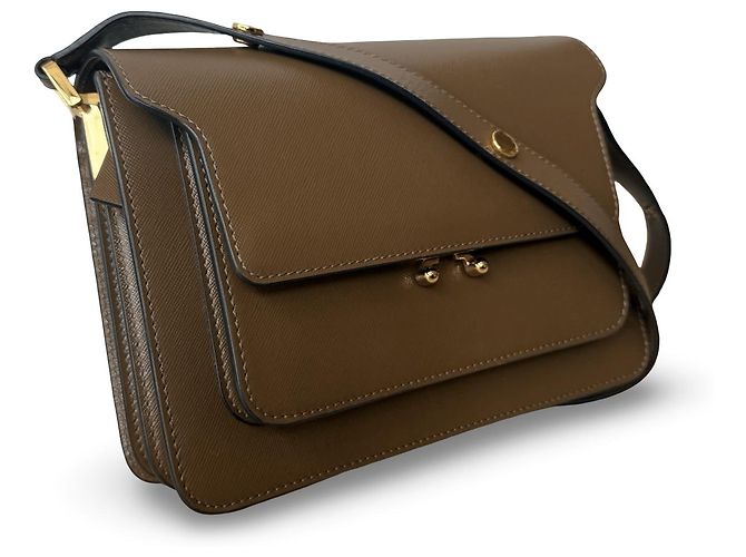 Bolso de mano Marni Trunk de cuero marrón - vista 4