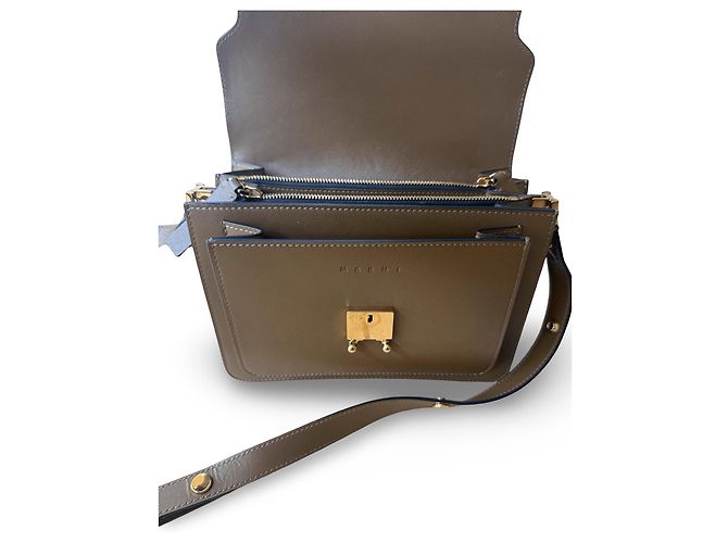 Bolso de mano Marni Trunk de cuero marrón - vista 5