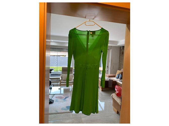 Autre Marque Cavalli Class Viskosekleid Grün - Ansicht 3