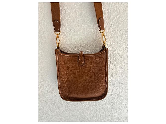 Hermès Evelyn Mini borsa a tracolla in pelle marrone - vista 5