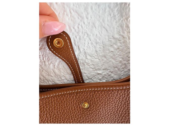 Hermès Evelyn Mini borsa a tracolla in pelle marrone - vista 6