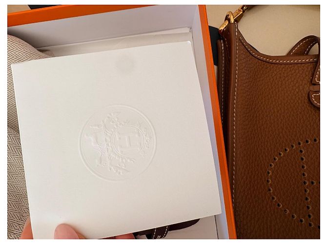 Hermès Evelyn Mini borsa a tracolla in pelle marrone - vista 9