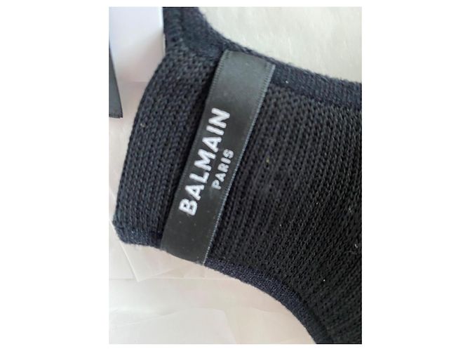Mascherina Balmain nera con cristalli - vista 3