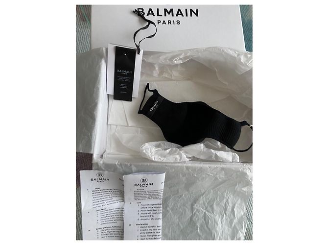 Mascherina Balmain nera con cristalli - vista 8