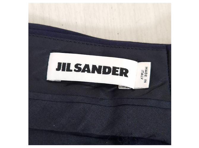 Jil Sander Dark Blue Tailored Wool Trousers - view 2