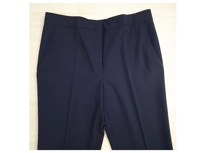 Jil Sander Dark Blue Tailored Wool Trousers - view 4