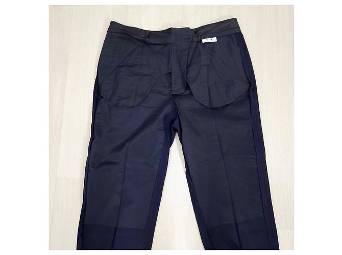Jil Sander Dark Blue Tailored Wool Trousers - view 5