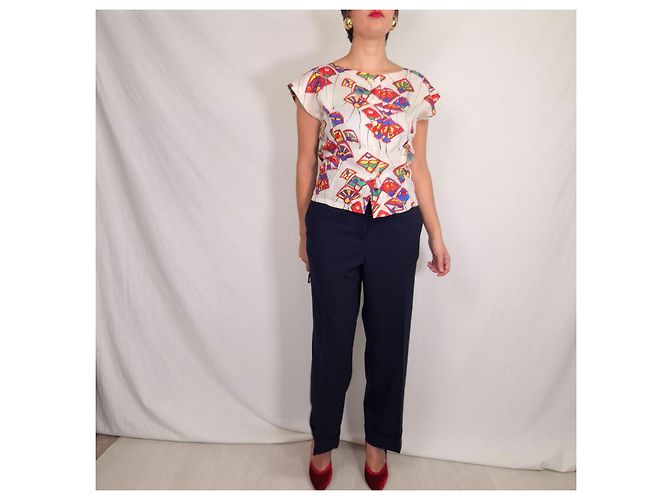 Jil Sander Dark Blue Tailored Wool Trousers - view 7