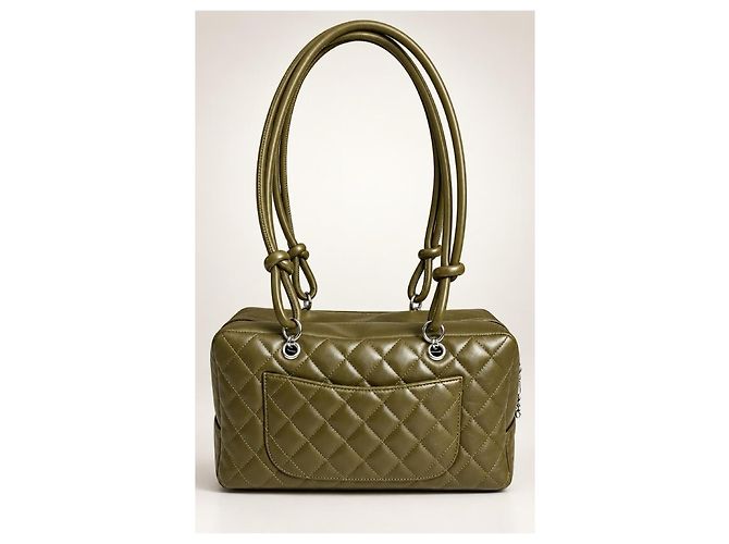 Chanel Ligne Cambon Bowler Bag Grün Python - Ansicht 3