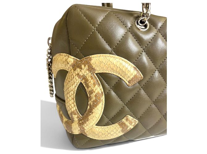 Chanel Ligne Cambon Bowler Bag Grün Python - Ansicht 4
