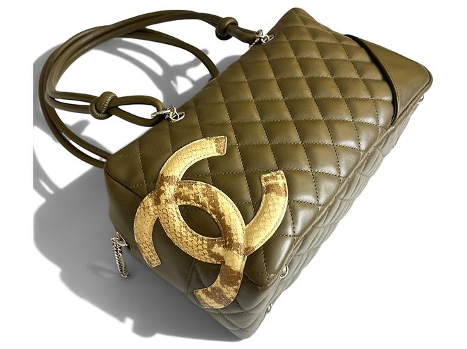 Chanel Ligne Cambon Bowler Bag Grün Python - Ansicht 6