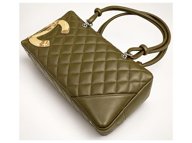 Chanel Ligne Cambon Bowler Bag Grün Python - Ansicht 7