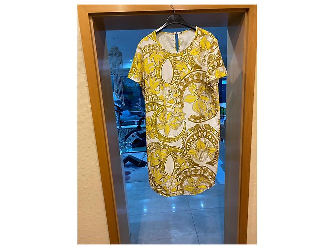 Versace Jeans Couture Versace Jeans bedrucktes Kleid - Weiß & Gelb - Ansicht 3