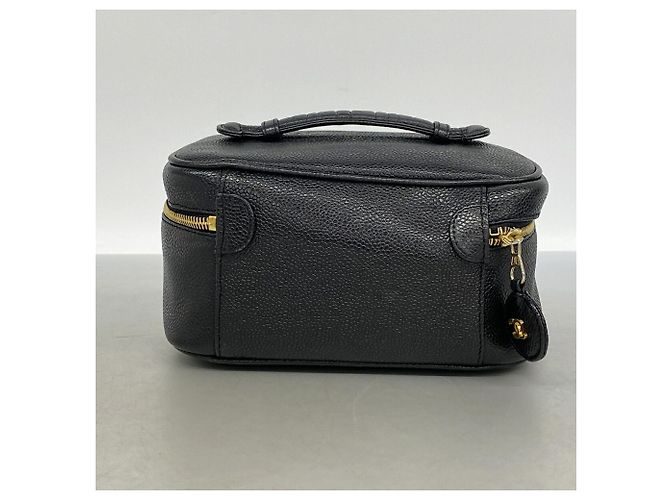 Bolso Vanity Chanel de piel de becerro granulada negra - vista 9
