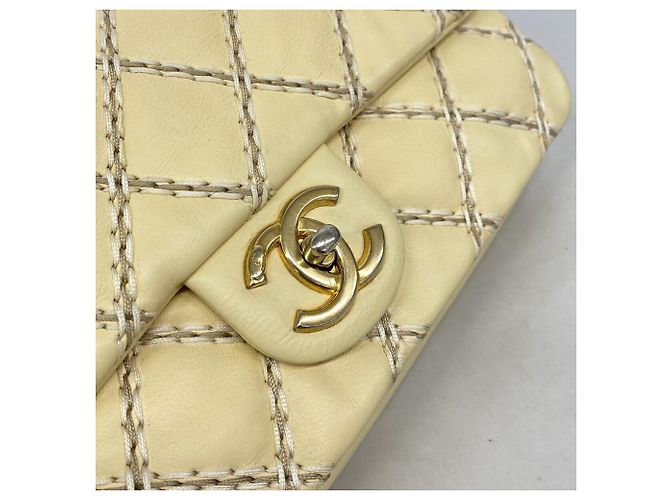 Bolso de hombro Chanel de cuero amarillo - vista 9