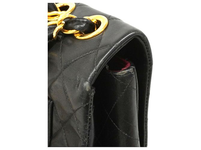 Chanel Schultertasche aus schwarzem Lammleder - Ansicht 7