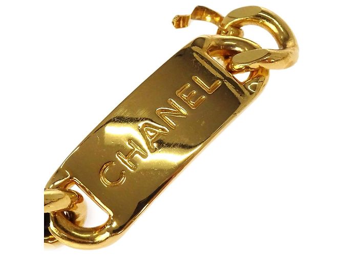 Cinturón de cadena Chanel CC Medallion de metal y cuero - vista 2
