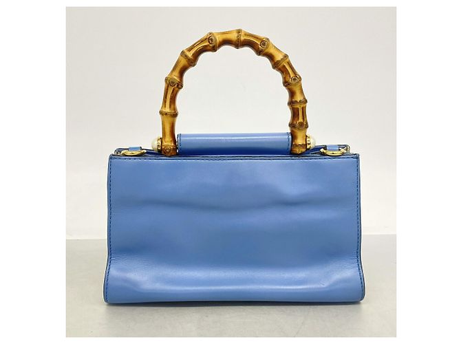 Gucci Bamboo Handtasche aus Leder Hellblau - Ansicht 11