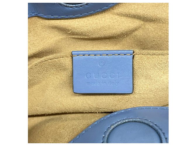 Gucci Bamboo Handtasche aus Leder Hellblau - Ansicht 5