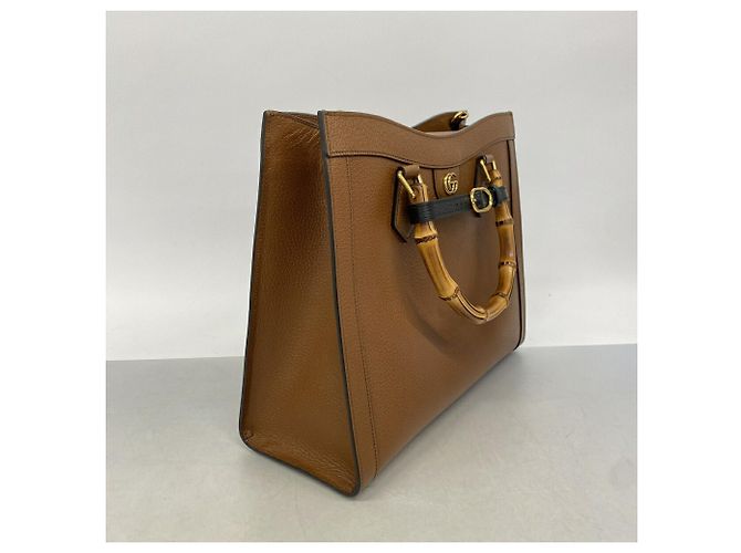 Borsa tote Gucci Diana in pelle marrone - vista 2