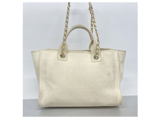 Chanel Deauville Canvas Chain Tote Bag - Ansicht 13