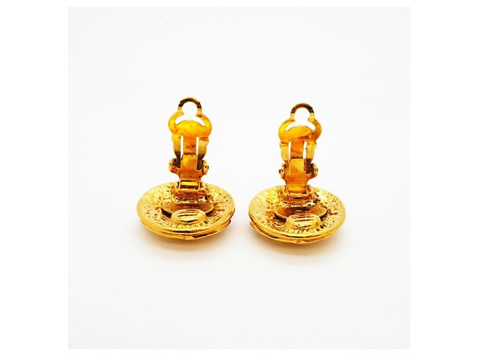 Pendientes de clip Chanel Coco Mark Circle dorados - vista 6