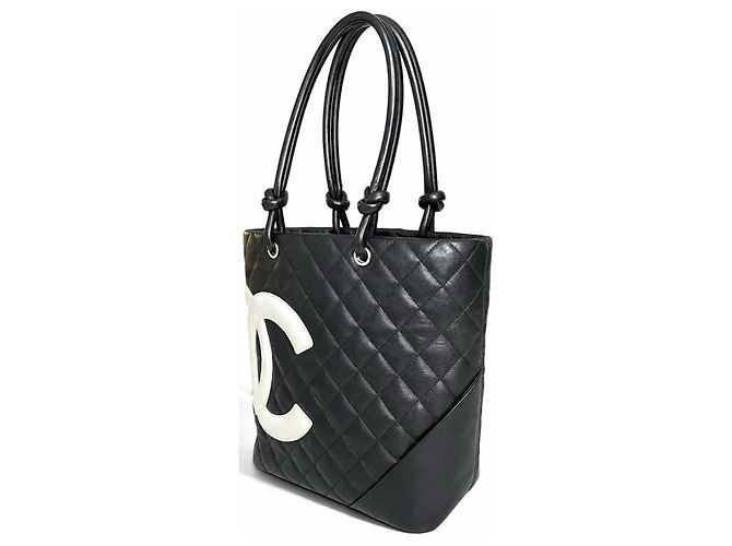 Chanel Medium Cambon Tote Bag aus Kalbsleder Schwarz/Weiß - Ansicht 3