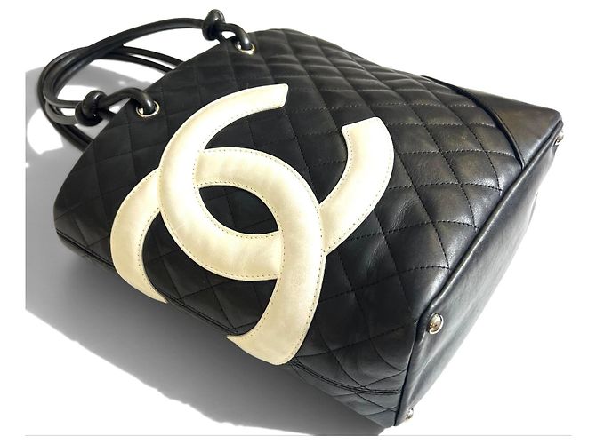 Chanel Medium Cambon Tote Bag aus Kalbsleder Schwarz/Weiß - Ansicht 5