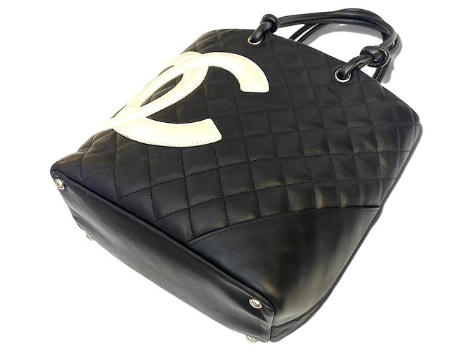 Chanel Medium Cambon Tote Bag aus Kalbsleder Schwarz/Weiß - Ansicht 6