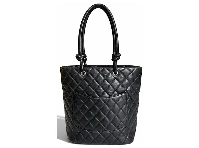 Chanel Medium Cambon Tote Bag aus Kalbsleder Schwarz/Weiß - Ansicht 7