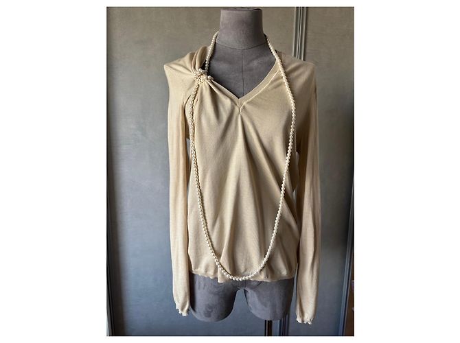 Christian Dior Kaschmir-Seiden-Pullover Beige - Ansicht 3