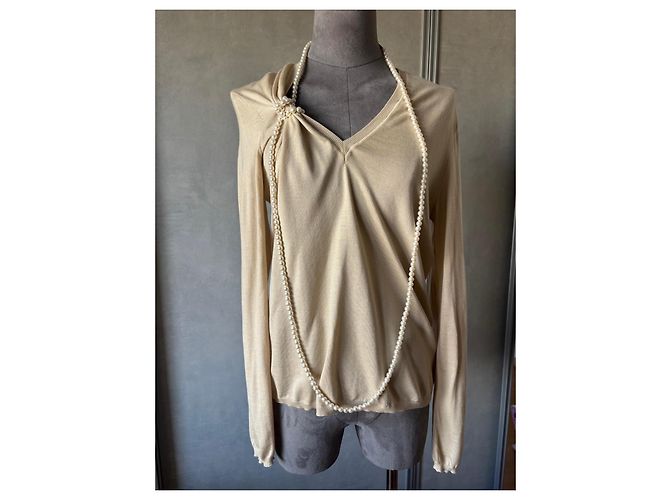 Christian Dior Kaschmir-Seiden-Pullover Beige - Ansicht 4