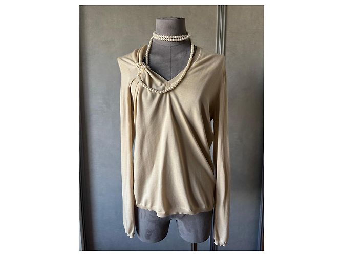 Christian Dior Kaschmir-Seiden-Pullover Beige - Ansicht 5