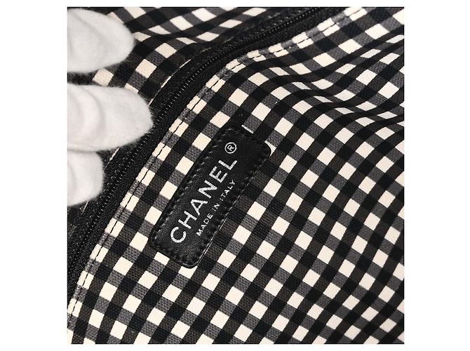 Chanel Weekender Gingham Print Canvas Large - vista 4