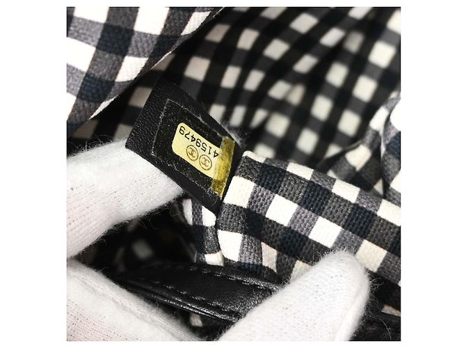 Chanel Weekender Gingham Print Canvas Large - vista 5